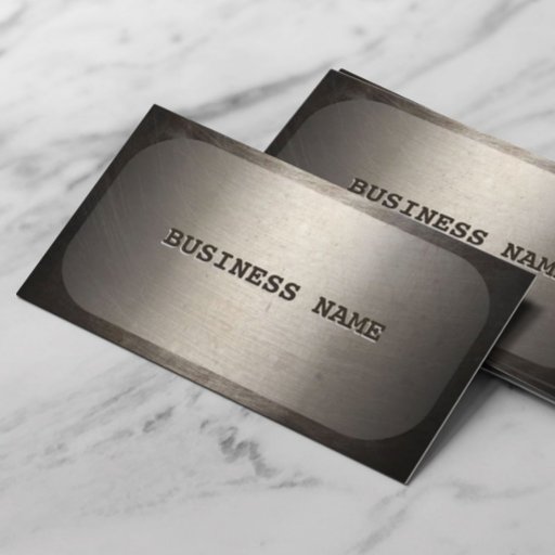 Customizable Professional Dog Tag Faux Metal Business Card