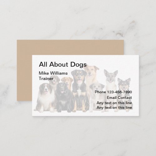 Professional Dog Trainer Business Cards