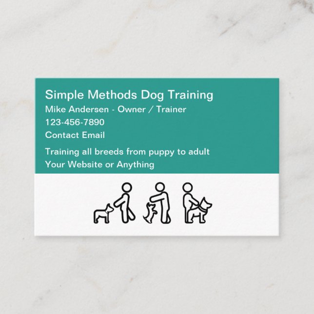 Professional Dog Trainer Modern Business Cards (Front)