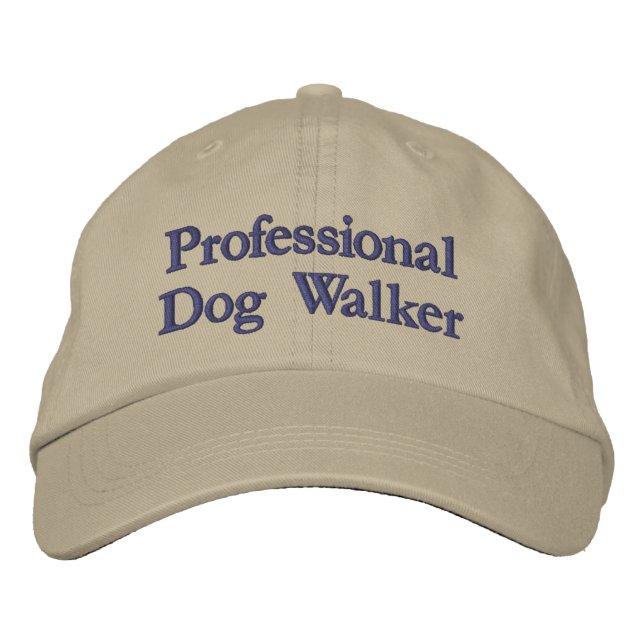 Professional Dog Walker Business Name Embroidered Baseball Cap (Front)