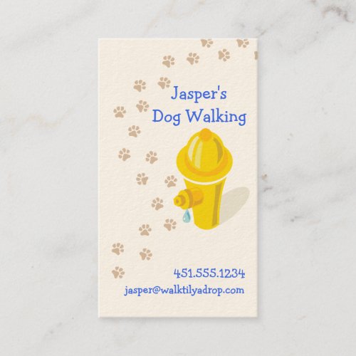 Professional Dog Walker_hydrant &amp; paws Business Cards