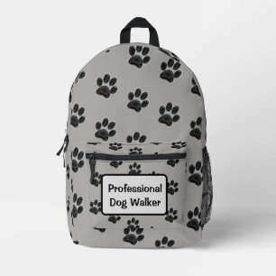 Professional Dog Walker Pet Care Puppy Paws Printed Backpack