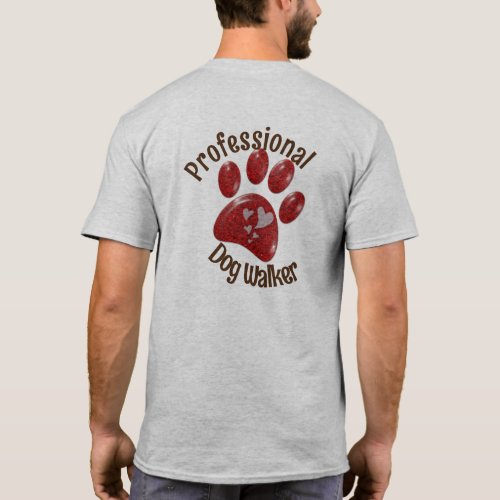 Professional Dog Walker Pet Paw Print Puppy T_Shirt