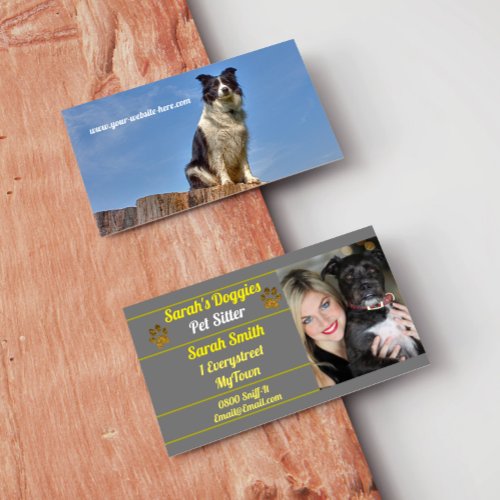 Professional Dog Walker Pet Sitter Business Card