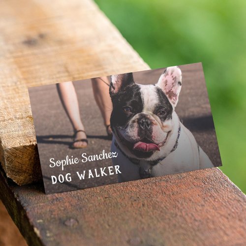 Professional Dog Walker Pet Sitter Photo Business Card