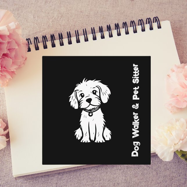 Professional Dog Walker Pet Sitter Stylish  Square Business Card (Creator Uploaded)
