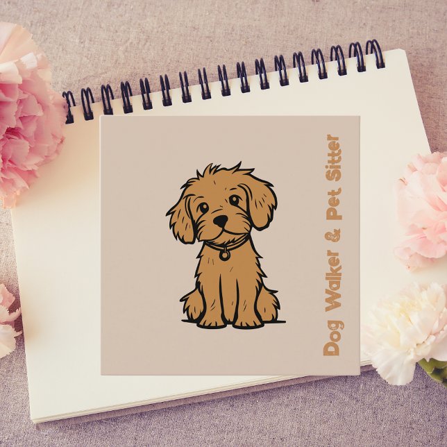 Professional Dog Walker Pet Sitter Stylish Trendy Square Business Card (Creator Uploaded)