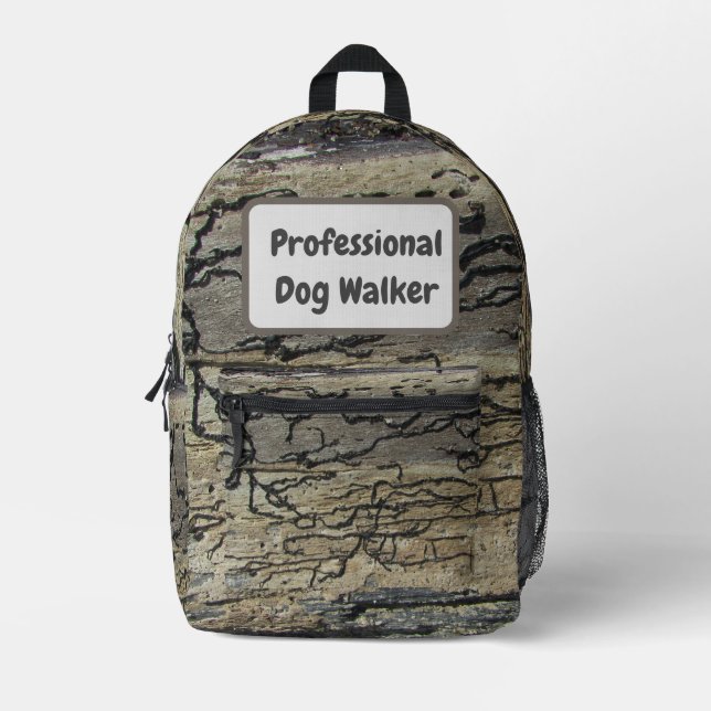 Professional Dog Walker Rustic Pet Animal Care Printed Backpack (Front)