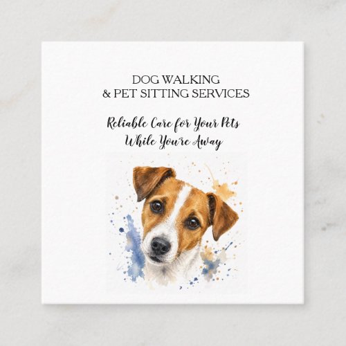 Professional Dog Walking & Pet Sitting Service  Square Business Card