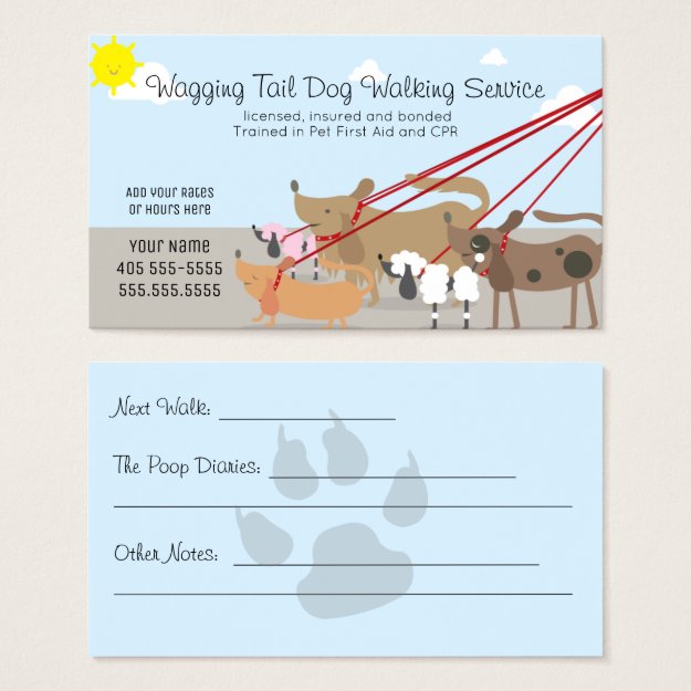Professional Dog Walking Service Business Business Card