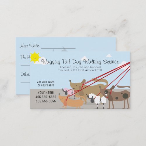 Professional Dog Walking Service Business Business Card