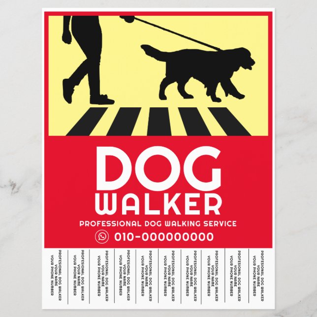 Professional Dog Walking Service Flyer (Front)