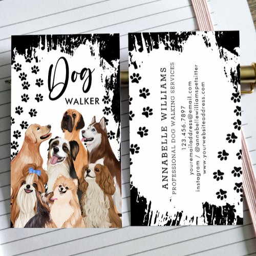 Professional Dog Walking Services Business Card