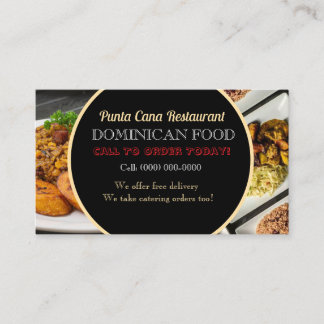 Professional Dominican Food Business Card - Custom