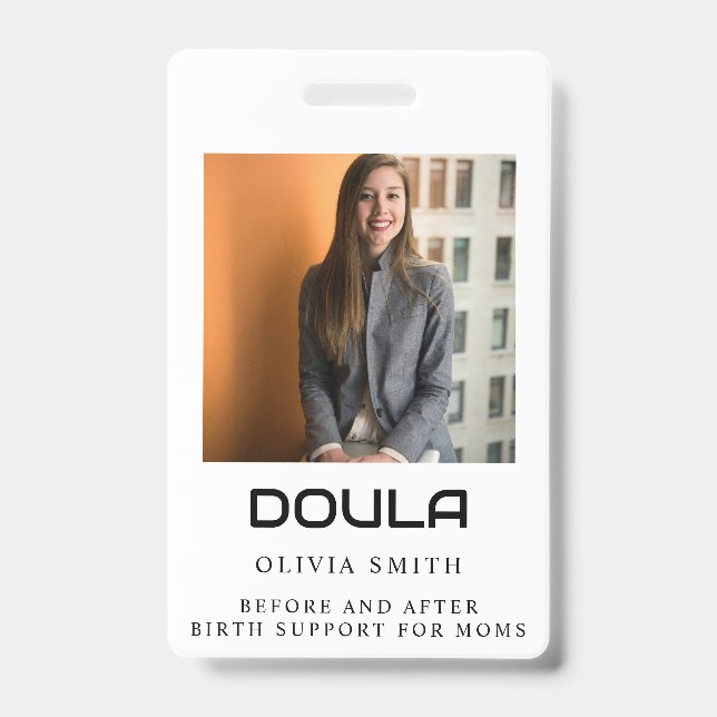 Professional Doula Photo Name Identity Design Badge (Front)