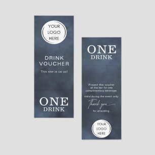 Professional DRINK VOUCHER Corporate logo Raffle Tickets