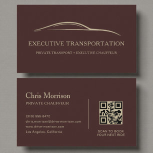 Professional Driver Elegant QR Code Business Card