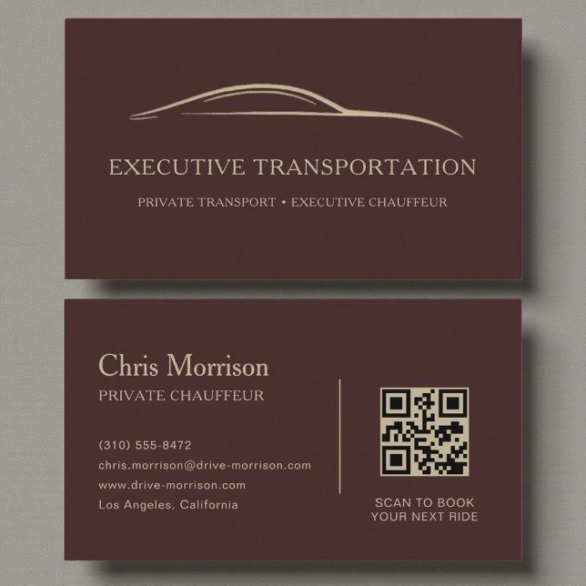 Professional Driver Elegant QR Code Business Card (Creator Uploaded)