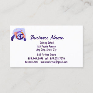 Professional Driving School Instructors Business Card