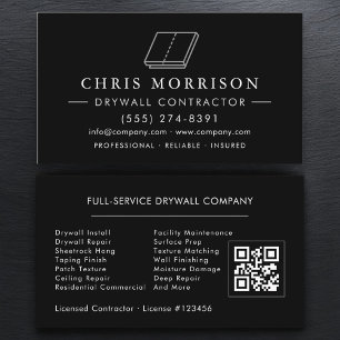 Professional Drywall Sheetrock QR Code Business Card