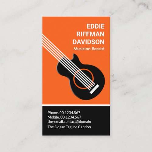 Professional Dual Color Tone Bassist Musician Business Card