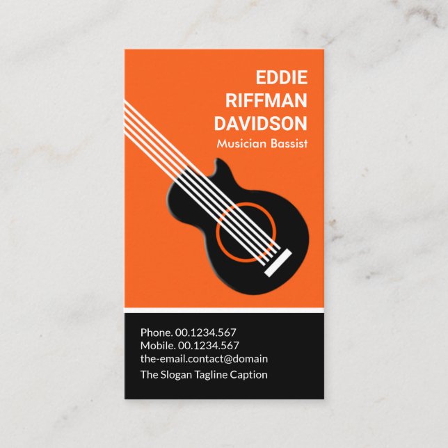 Professional Dual Color Tone Bassist Musician Business Card (Front)