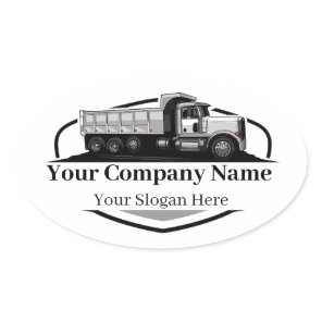 Professional Dump Truck Hauling Company  Oval Sticker