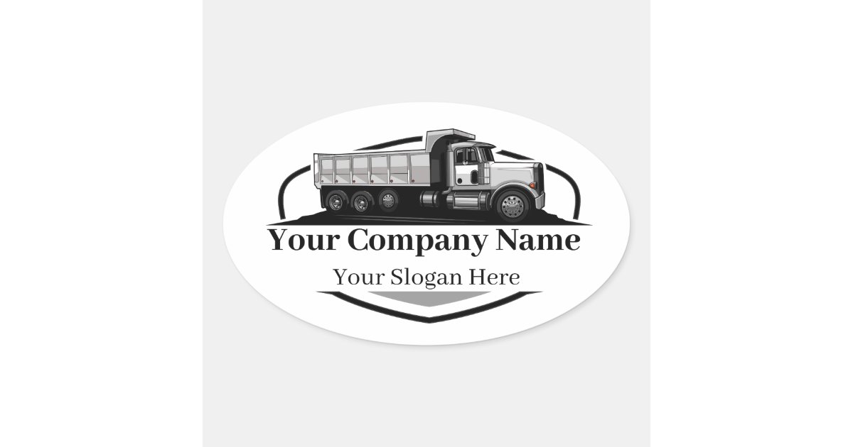 Professional Dump Truck Hauling Company Oval Sticker | Zazzle