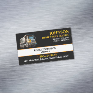Professional Dump Truck Service Business Card Magnet