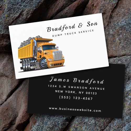 Professional Dump Truck Service Company Business Card