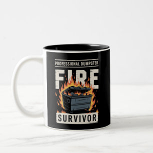 Professional Dumpster Fire Survivor Funny Work Two-Tone Coffee Mug