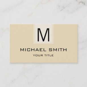Professional Dutch White Solid Color Monogram Business Card