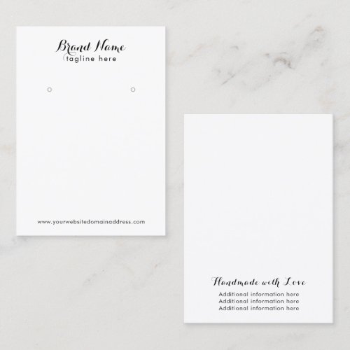 Professional Earring Display Business Card
