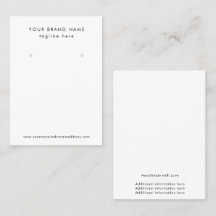 Professional Earring Display Business Card