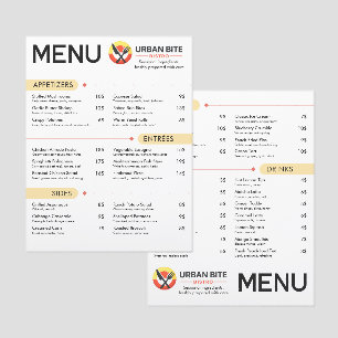Professional Editable Bistro & Cafe Menu