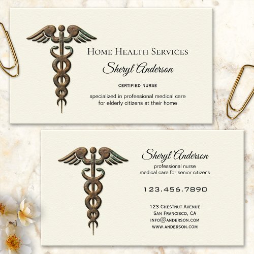Professional Elderly Care Nurse Business Card