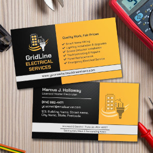 Professional Electrical Contractor - Electrician Business Card
