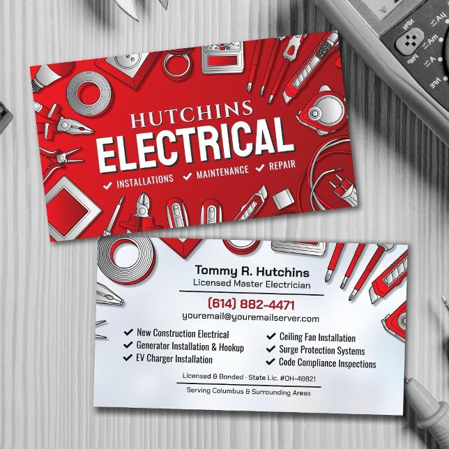 Professional Electrical Contractor - Electrician Business Card (Creator Uploaded)