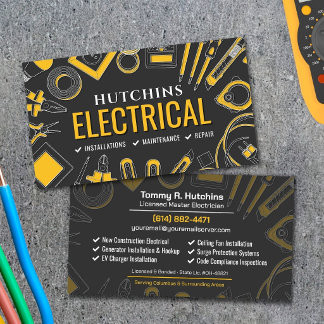 Professional Electrical Contractor - Electrician Business Card