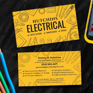 Professional Electrical Contractor - Electrician Business Card
