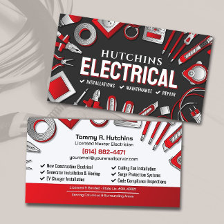 Professional Electrical Contractor - Electrician Business Card