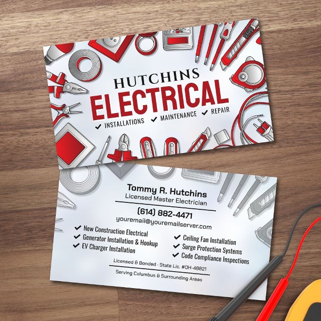 Professional Electrical Contractor - Electrician Business Card (Creator Uploaded)