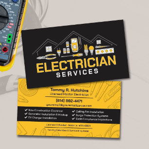 Professional Electrical Contractor - Electrician Business Card