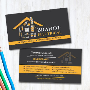 Professional Electrical Contractor - Electrician Business Card
