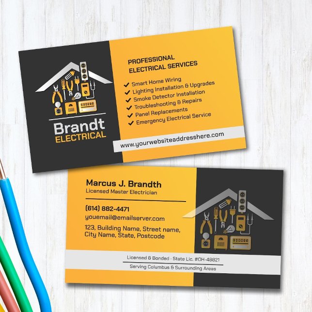 Professional Electrical Contractor - Electrician Business Card (Creator Uploaded)