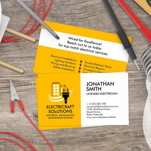 Professional Electrical Contractor _ Electrician Business Card