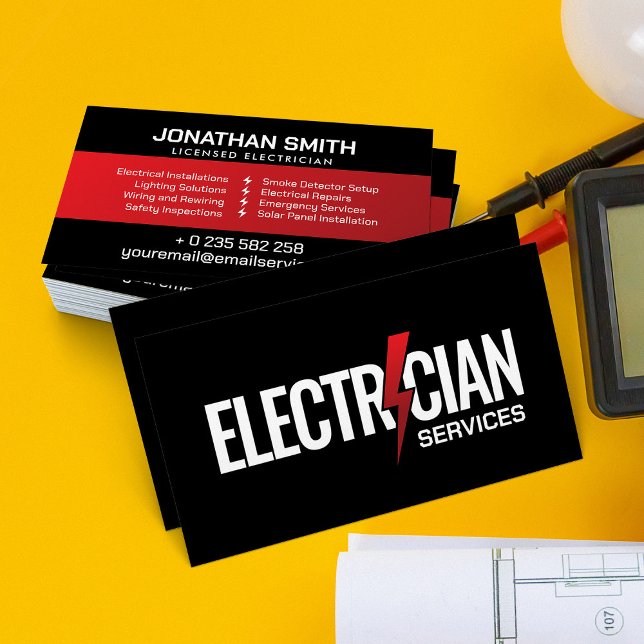 Professional Electrical Contractor - Electrician Business Card (Creator Uploaded)