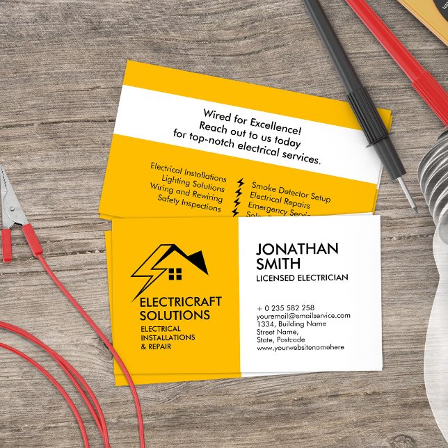 Professional Electrical Contractor - Electrician Business Card (Creator Uploaded)