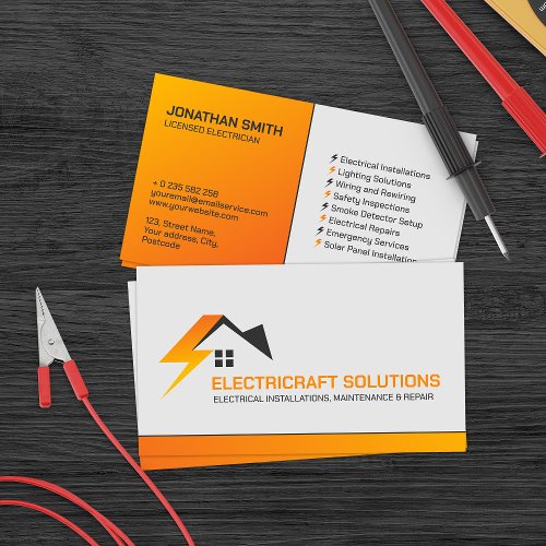 Professional Electrical Contractor _ Electrician Business Card