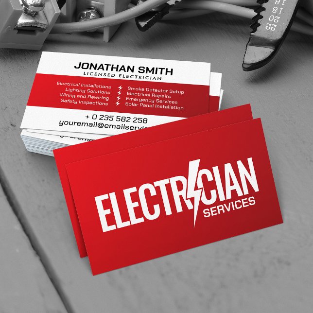 Professional Electrical Contractor - Electrician Business Card (Creator Uploaded)